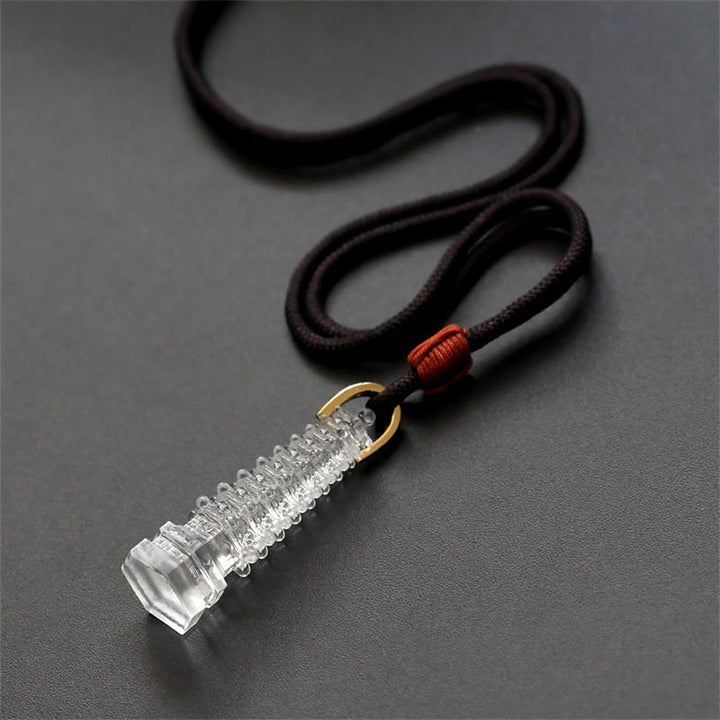 Collier de sagesse de la pagode antique Liuli avec Buddha Stones