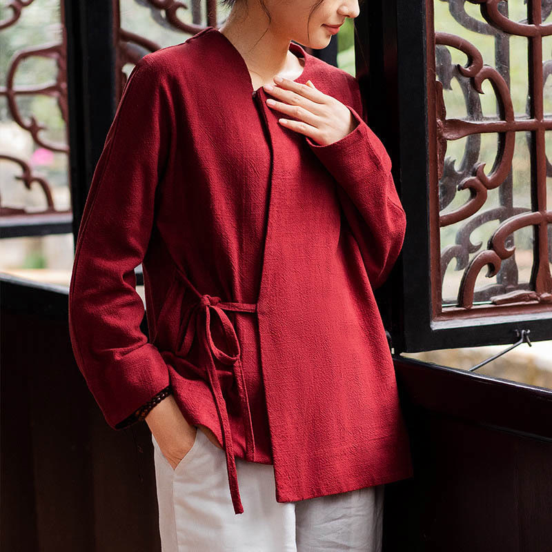 Veste à manches longues Buddha Stones Chemise Haut Pantalon large Vêtements de méditation Zen Tai Chi Yoga