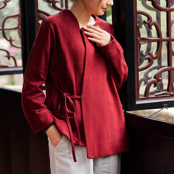 Veste à manches longues Buddha Stones Chemise Haut Pantalon large Vêtements de méditation Zen Tai Chi Yoga