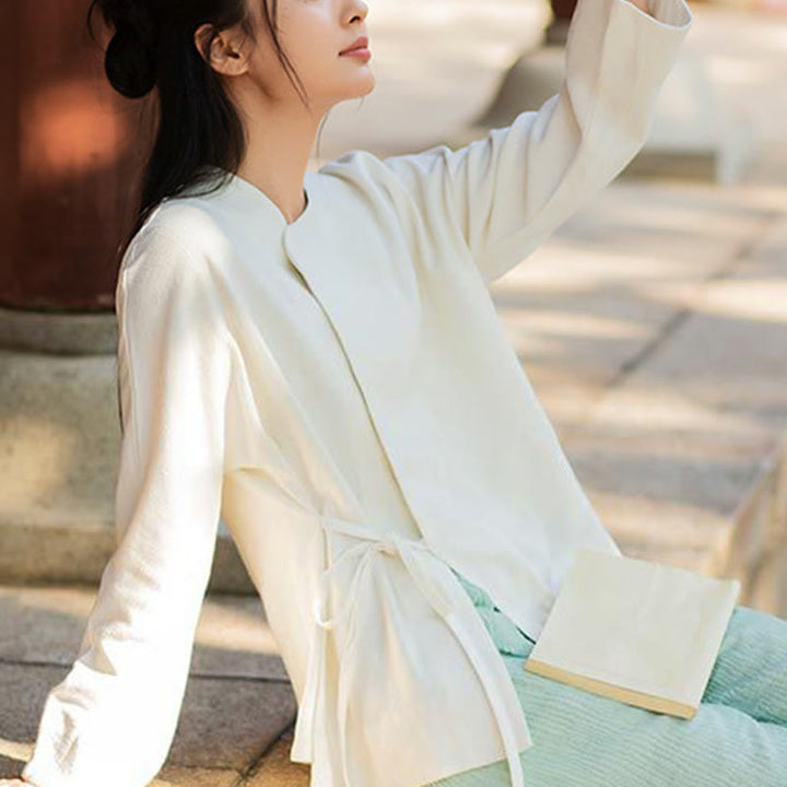 Veste à manches longues Buddha Stones Chemise Haut Pantalon large Vêtements de méditation Zen Tai Chi Yoga