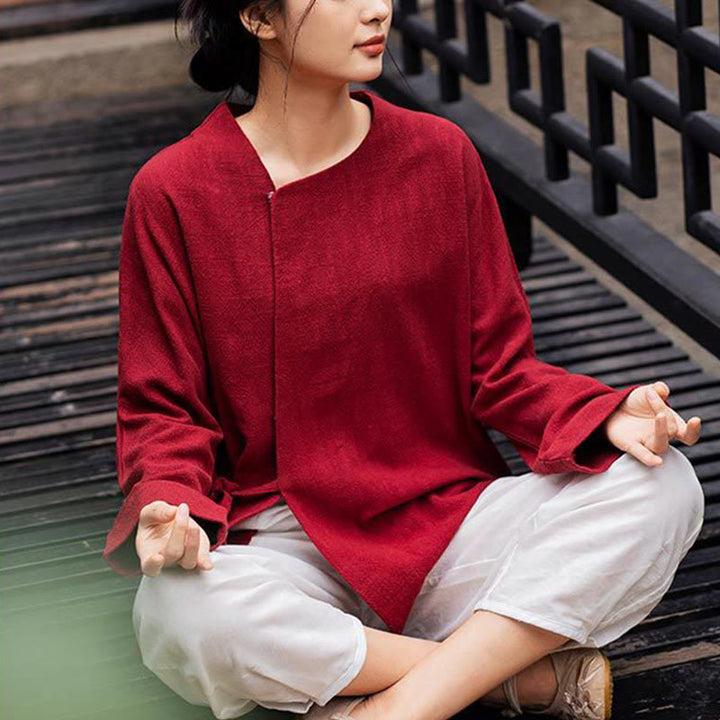Veste à manches longues Buddha Stones Chemise Haut Pantalon large Vêtements de méditation Zen Tai Chi Yoga