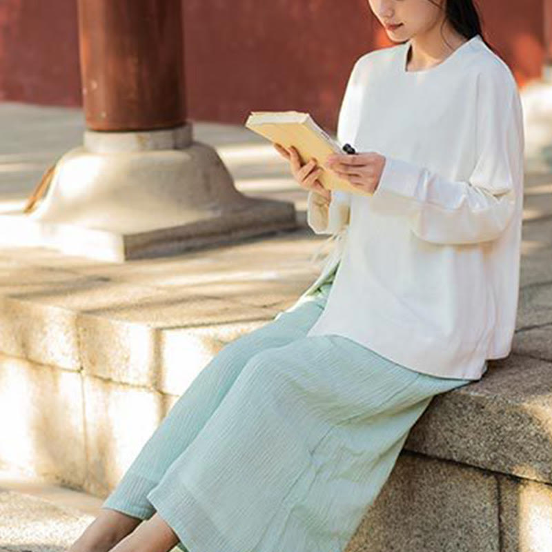 Veste à manches longues Buddha Stones Chemise Haut Pantalon large Vêtements de méditation Zen Tai Chi Yoga