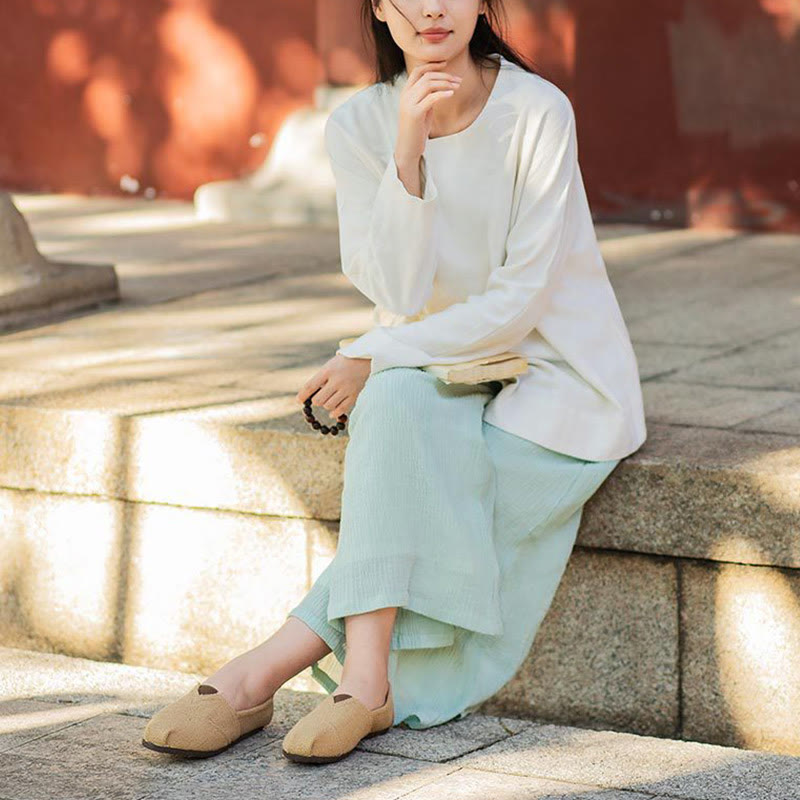 Veste à manches longues Buddha Stones Chemise Haut Pantalon large Vêtements de méditation Zen Tai Chi Yoga