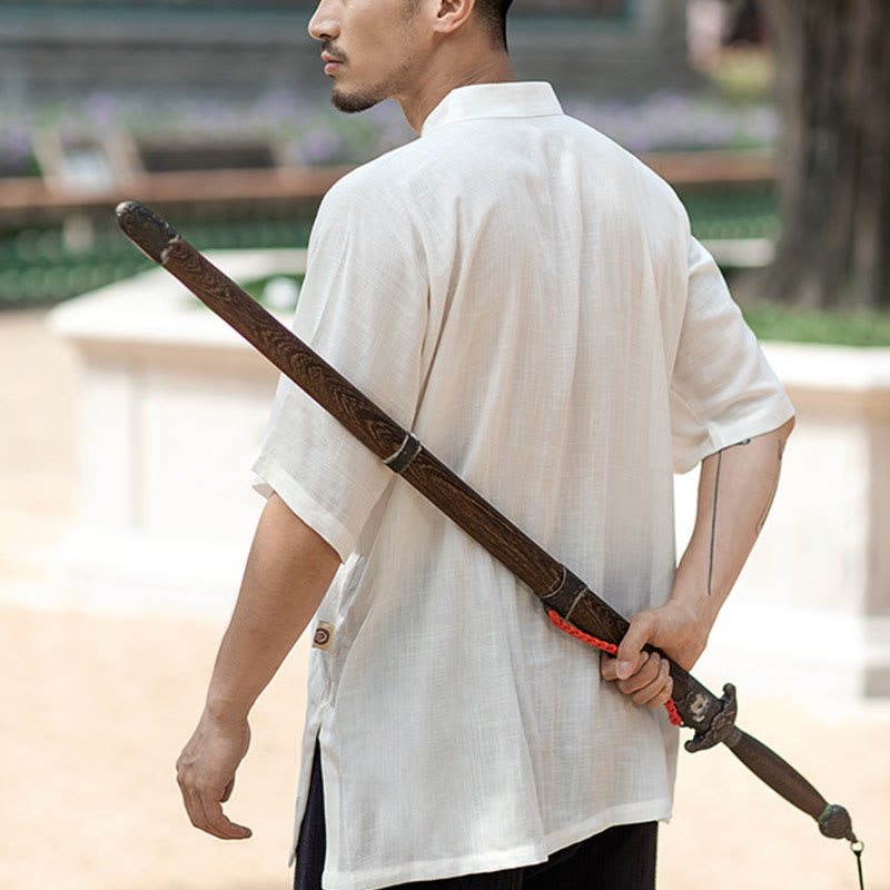 Ensemble de vêtements unisexe avec boutons en forme de grenouille et Buddha Stones, couleur unie, méditation, prière, spirituel, zen, tai-chi, qigong - image 2