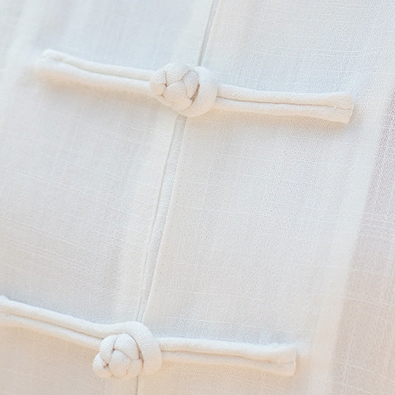 Ensemble de vêtements unisexe avec boutons en forme de grenouille et Buddha Stones, couleur unie, méditation, prière, spirituel, zen, tai-chi, qigong