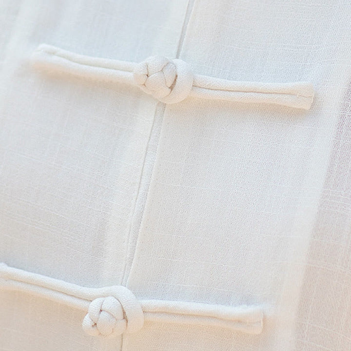 Ensemble de vêtements unisexe avec boutons en forme de grenouille et Buddha Stones, couleur unie, méditation, prière, spirituel, zen, tai-chi, qigong