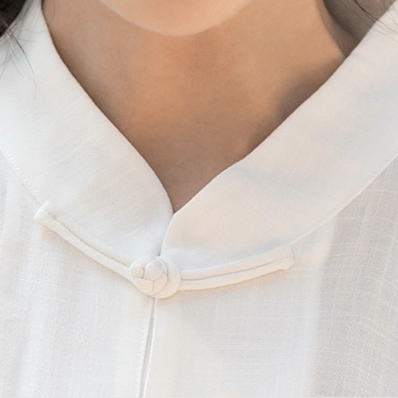 Ensemble de vêtements unisexe avec boutons en forme de grenouille et Buddha Stones, couleur unie, méditation, prière, spirituel, zen, tai-chi, qigong
