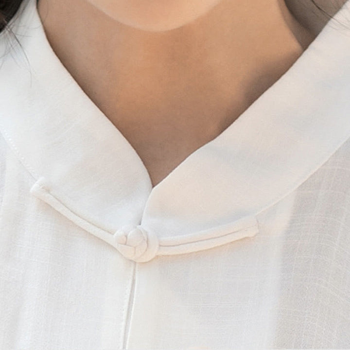 Ensemble de vêtements unisexe avec boutons en forme de grenouille et Buddha Stones, couleur unie, méditation, prière, spirituel, zen, tai-chi, qigong