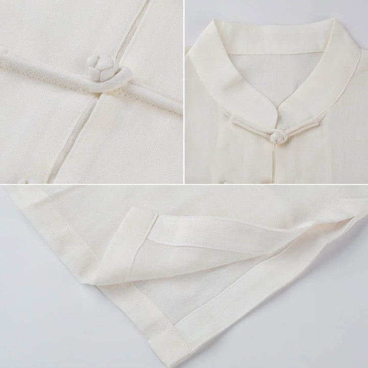 Ensemble de vêtements unisexe avec boutons en forme de grenouille et Buddha Stones, couleur unie, méditation, prière, spirituel, zen, tai-chi, qigong - image 18