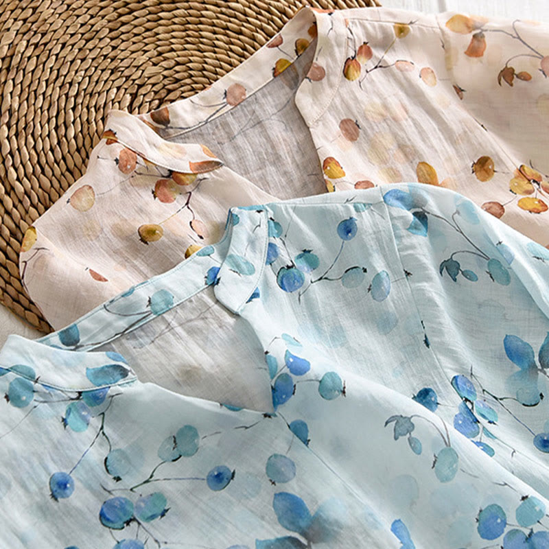 T-shirt ample à manches lanternes avec motif de fruits et de Buddha Stones - image 17