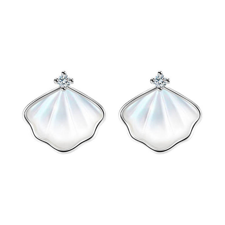 Ensemble de bijoux en argent sterling 925 avec pendentif et bracelet en pierre de Tridacna et coquillage de Buddha Stones - Argent - Boucles d'oreilles - image 10