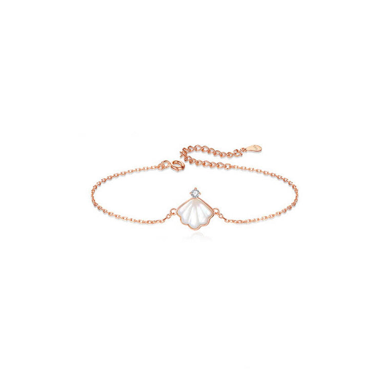 Ensemble de bijoux en argent sterling 925 avec pendentif et bracelet en pierre de Tridacna et coquillage de Buddha Stones