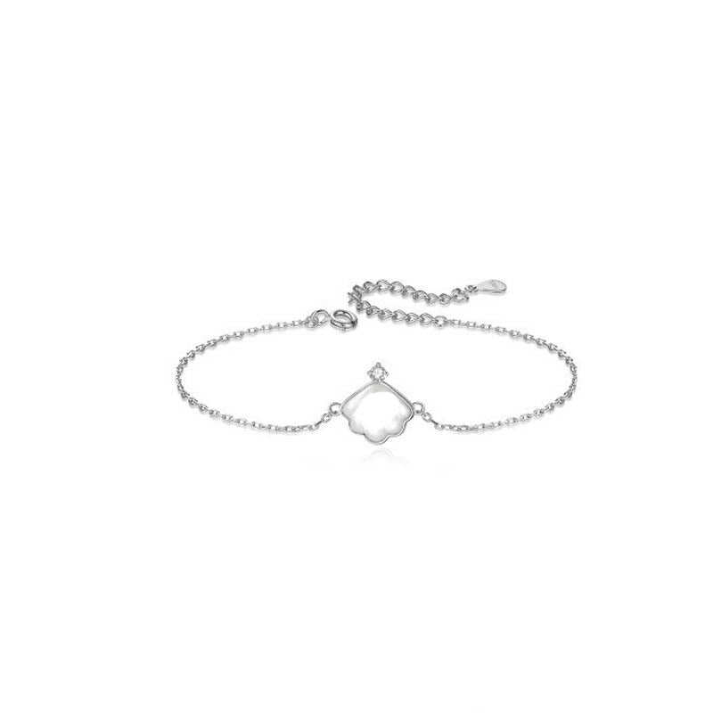 Ensemble de bijoux en argent sterling 925 avec pendentif et bracelet en pierre de Tridacna et coquillage de Buddha Stones