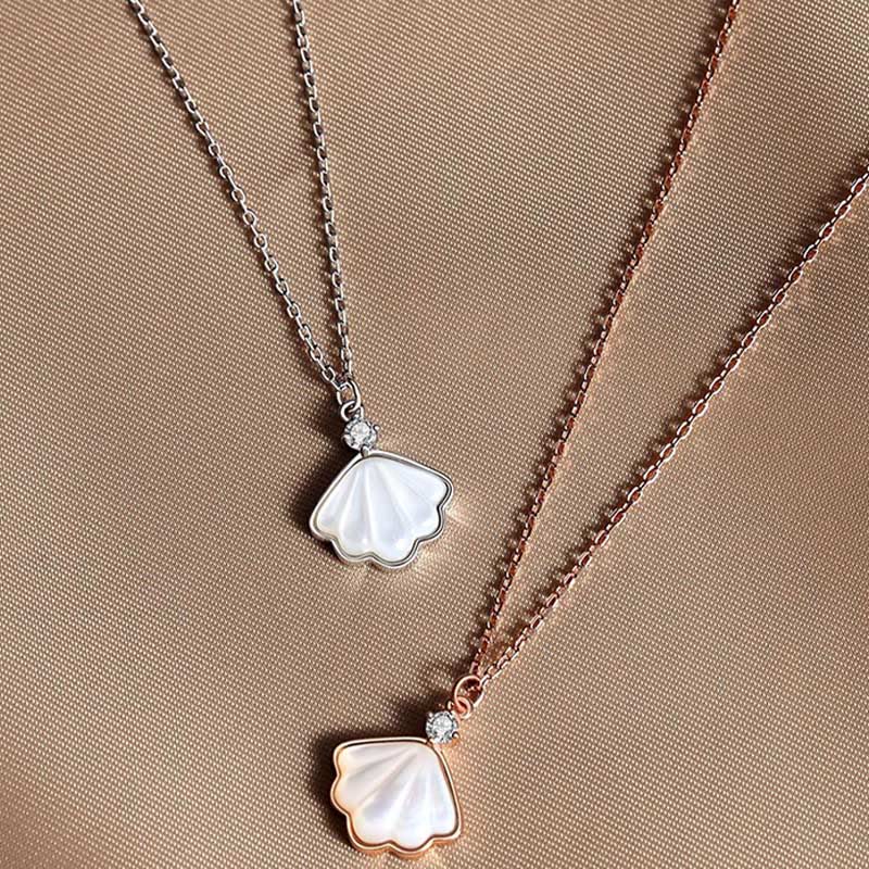 Ensemble de bijoux en argent sterling 925 avec pendentif et bracelet en pierre de Tridacna et coquillage de Buddha Stones