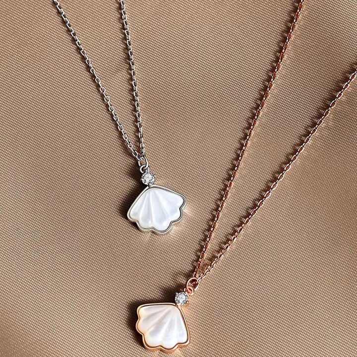 Ensemble de bijoux en argent sterling 925 avec pendentif et bracelet en pierre de Tridacna et coquillage de Buddha Stones