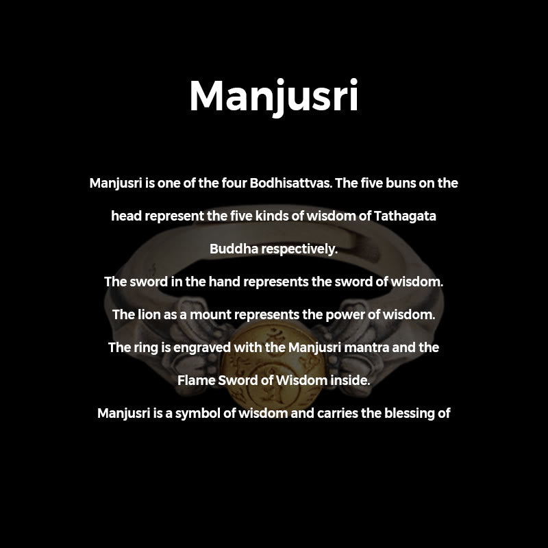 Bague ajustable en argent sterling 925 Buddha Stones Manjusri Mantra Om Mani Padme Hum Peace - image 5