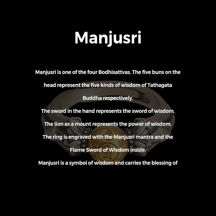 Bague ajustable en argent sterling 925 Buddha Stones Manjusri Mantra Om Mani Padme Hum Peace - image 5