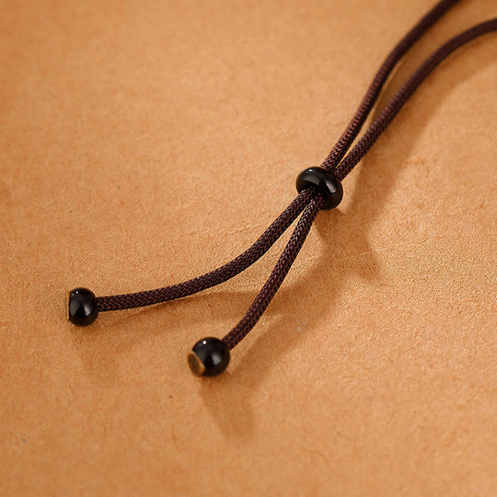 Collier avec pendentif en corde gravé Om Mani Padme Hum en argent sterling 999 Buddha Stones