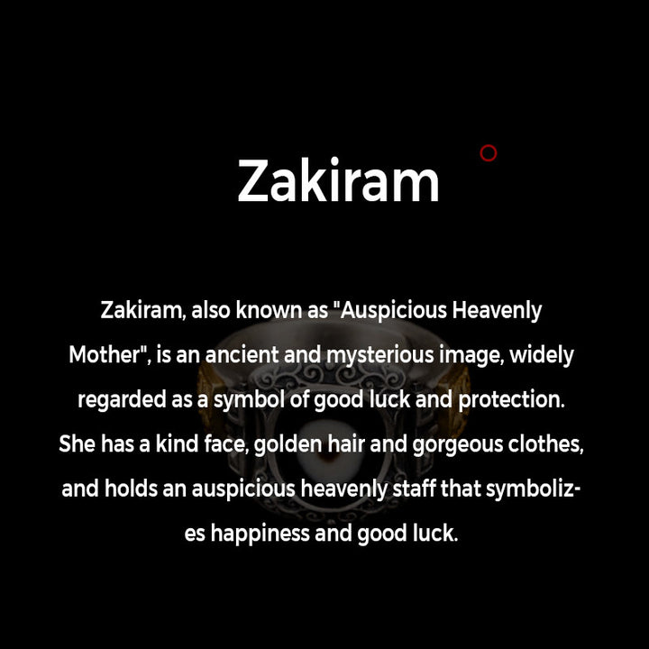 Bague de protection en perles Dzi en argent sterling 925 Buddha Stones et motif déesse de la richesse Zakiram - image 7