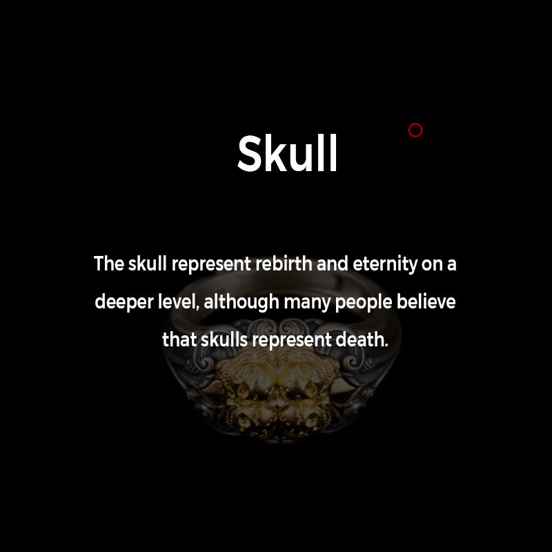 Bague ajustable en argent sterling 925 avec protection du crâne tibétain et Buddha Stones - image 8