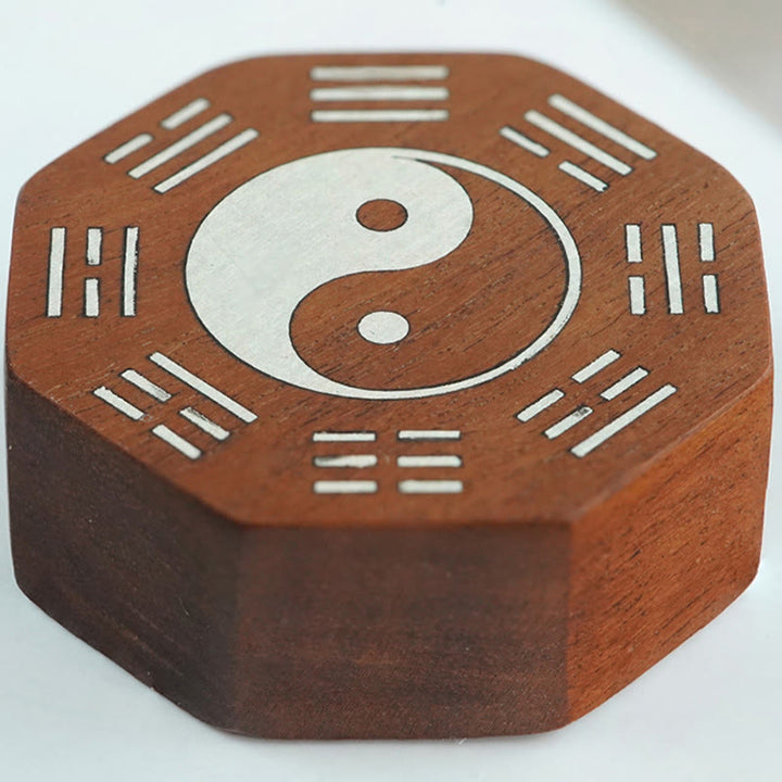 Bracelet de protection de la Grande Ourse en Buddha Stones, petite feuille, bois de santal rouge, bois de jujubier, bois d'ébène, incrustation d'argent, Yin Yang, Bagua