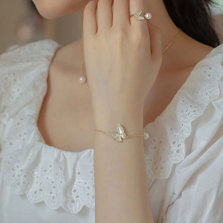 Ensemble de boucles d'oreilles, collier, bracelet, pendentif, bague, collier, pendentif, pierre de Tridacna, perles, cuivre plaqué or 14 carats , Buddha Stones