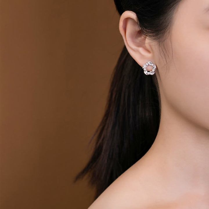 Ensemble de boucles d'oreilles, collier, pendentif, bague et bague en argent sterling 925 avec perles et feuilles de Buddha Stones - image 4