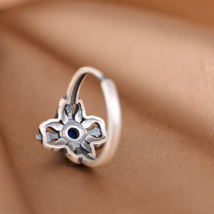 Bague ajustable en argent sterling 925 et lazurite naturelle, Buddha Stones du Tibet. - image 7