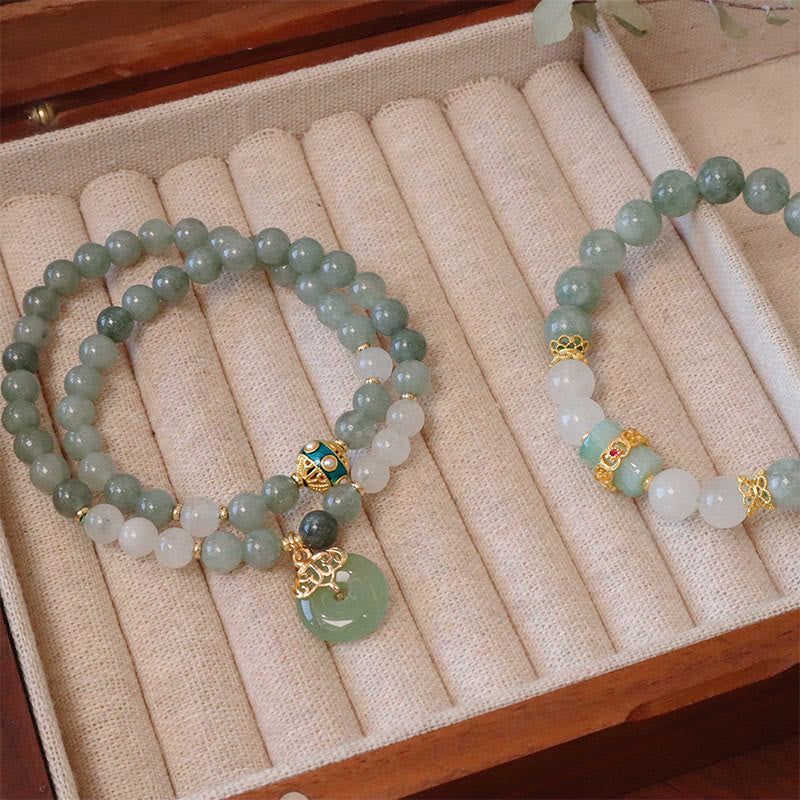 Bracelet porte-bonheur en jade à une ou deux couches Buddha Stones