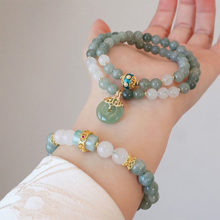 Bracelet porte-bonheur en jade à une ou deux couches Buddha Stones