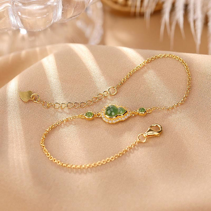 Ensemble de bagues et bracelet porte-bonheur en jade cyan Hetian naturel plaqué or 925 avec Buddha Stones