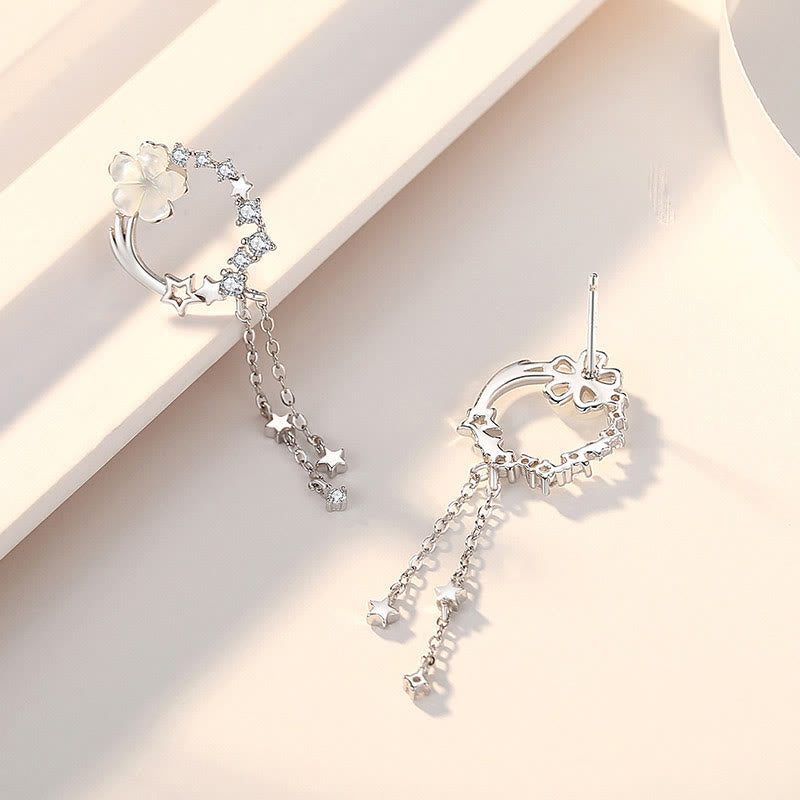 Ensemble de boucles d'oreilles et collier avec pendentif en forme de fleur et de papillon en argent sterling 925 avec Buddha Stones
