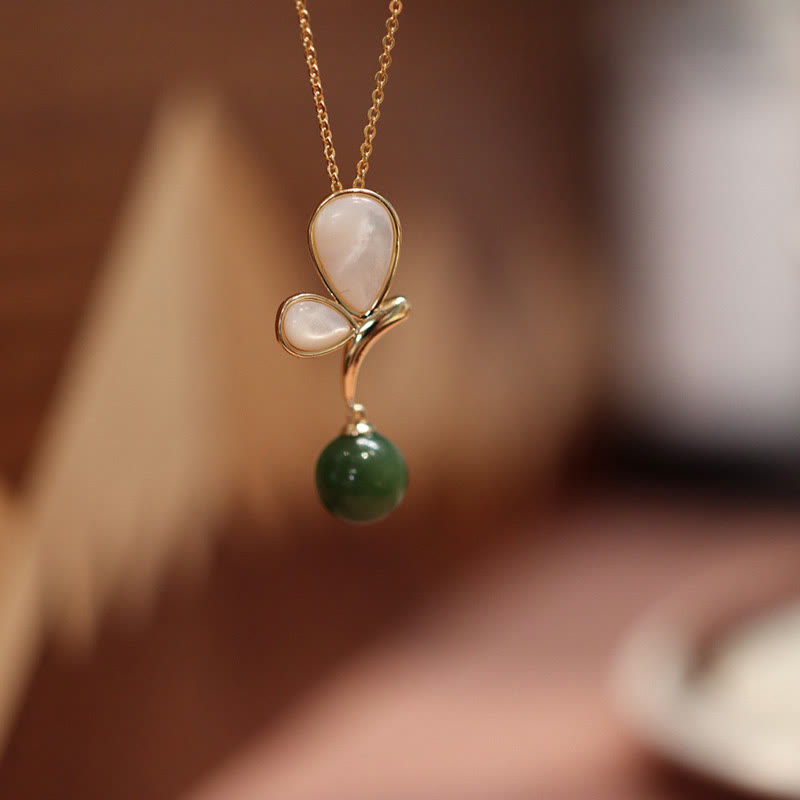 Ensemble de boucles d'oreilles et collier avec pendentif en Buddha Stones naturel en pierre de Tridacna en jade cyan plaqué or et cuivre