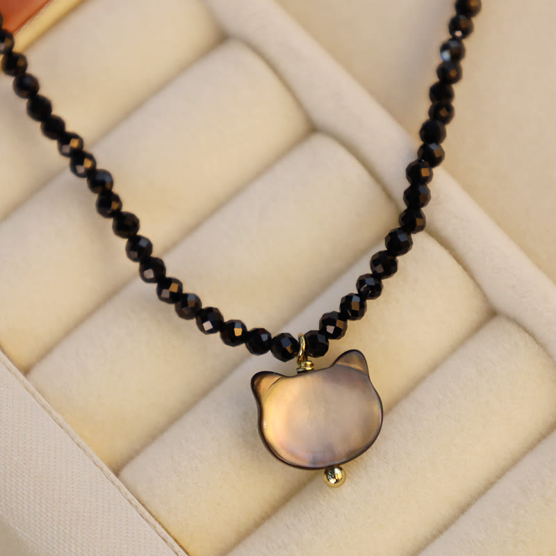 Buddha Stones et spinelle noire en forme de chat mignon - image 1