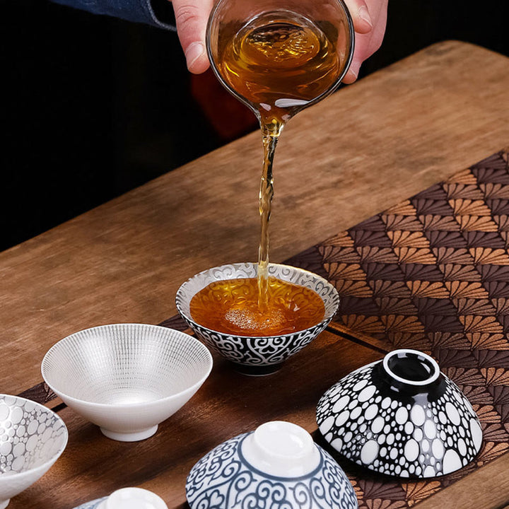 Tasse à thé en céramique argentée dorée avec motif de Buddha Stones et personnages tibétains Fu, tasses à thé Kung Fu, 55 ml