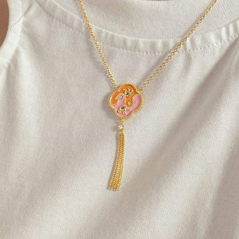 Ensemble collier pendentif bracelet boucles Buddha Stones' oreilles en cuivre plaqué or 18 carats avec deux oiseaux en zircon