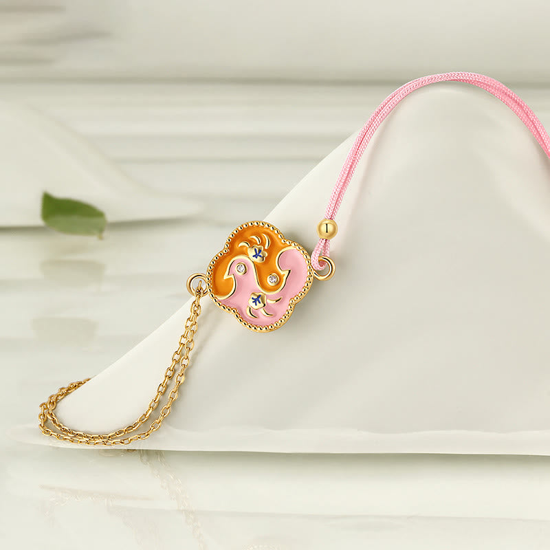 Ensemble collier pendentif bracelet boucles Buddha Stones' oreilles en cuivre plaqué or 18 carats avec deux oiseaux en zircon
