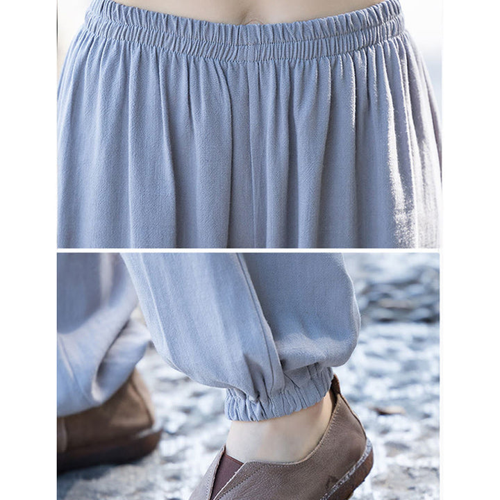 Ensemble 2 pièces Buddha Stones, chemise à manches longues et pantalon à boutons de grenouille, méditation Zen Tai Chi, vêtements en coton et lin pour femmes