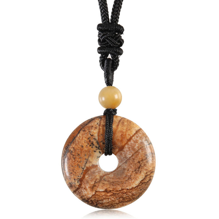 Collier avec pendentif porte-bonheur en Buddha Stones précieuses en cristal de guérison