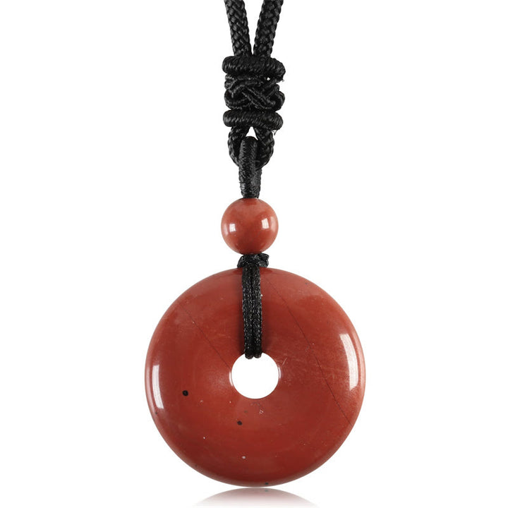 Collier avec pendentif porte-bonheur en Buddha Stones précieuses en cristal de guérison