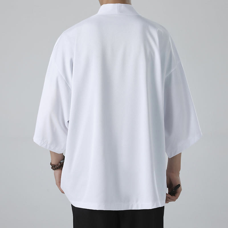 Veste kimono pour homme à devant ouvert de couleur unie Buddha Stones