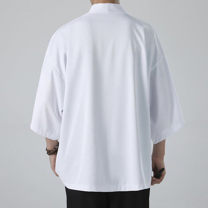 Veste kimono pour homme à devant ouvert de couleur unie Buddha Stones