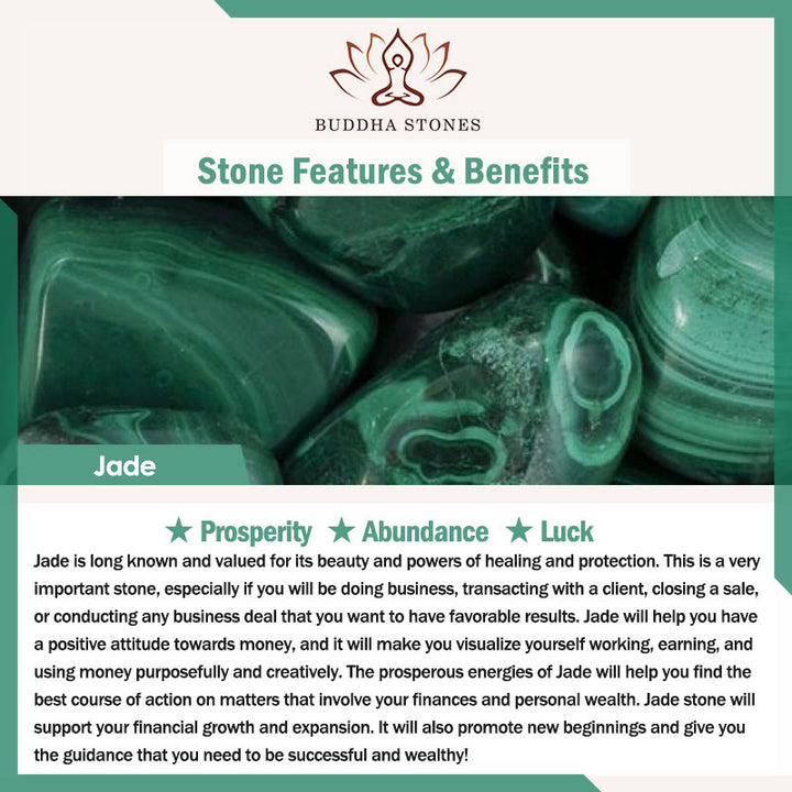 Bracelet porte-bonheur en jade vert avec attrape-rêves et trèfle à quatre feuilles de Buddha Stones