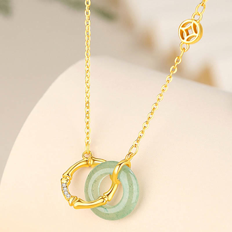 Buddha Stones et aventurine verte naturelle, boucle de paix, pièce de monnaie en bambou, prospérité - image 1