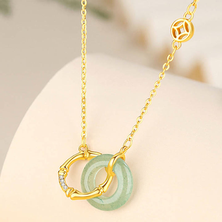 Buddha Stones et aventurine verte naturelle, boucle de paix, pièce de monnaie en bambou, prospérité