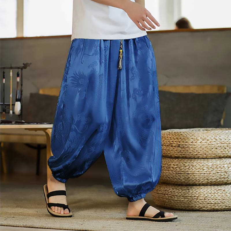Pantalon sarouel ample pour homme avec poches et motif Buddha Stones