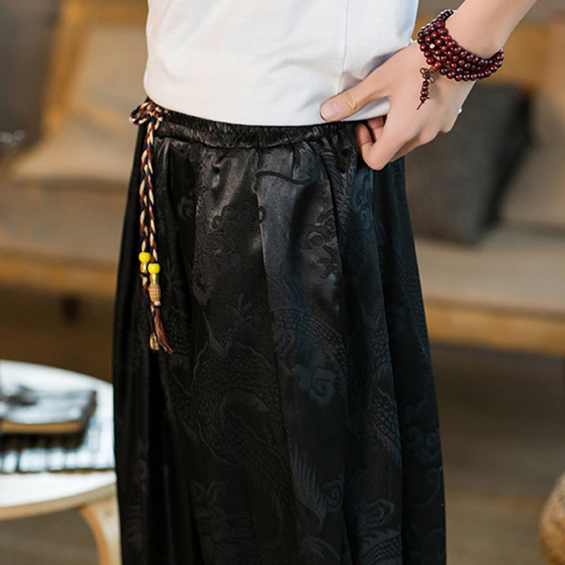 Pantalon sarouel ample pour homme avec poches et motif Buddha Stones