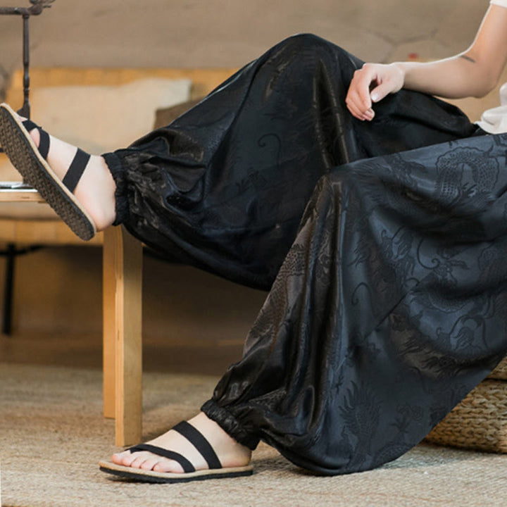 Pantalon sarouel ample pour homme avec poches et motif Buddha Stones