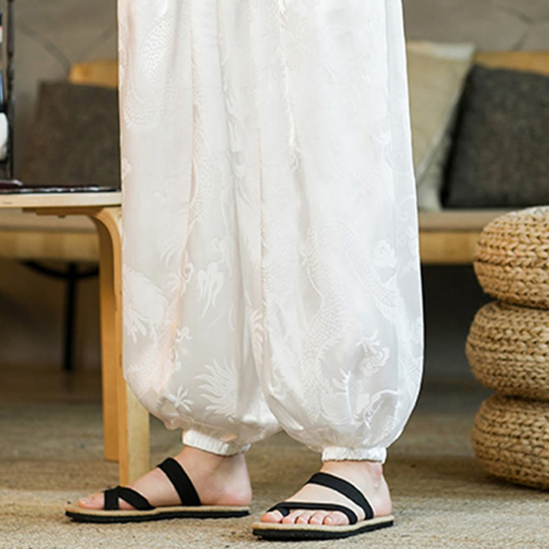 Pantalon sarouel ample pour homme avec poches et motif Buddha Stones