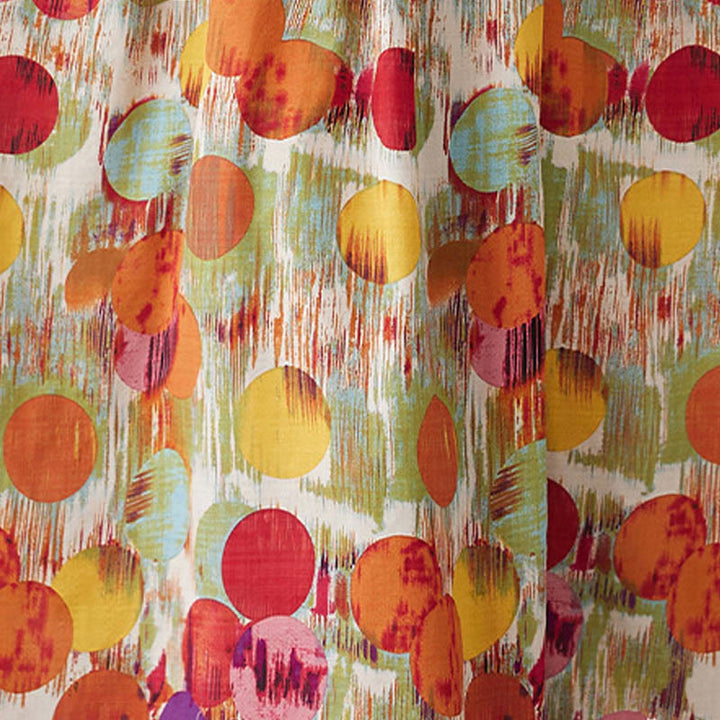Robe mi-longue à pois colorés orange vert Buddha Stones Robe tunique en coton à manches mi-longues avec poches - image 8